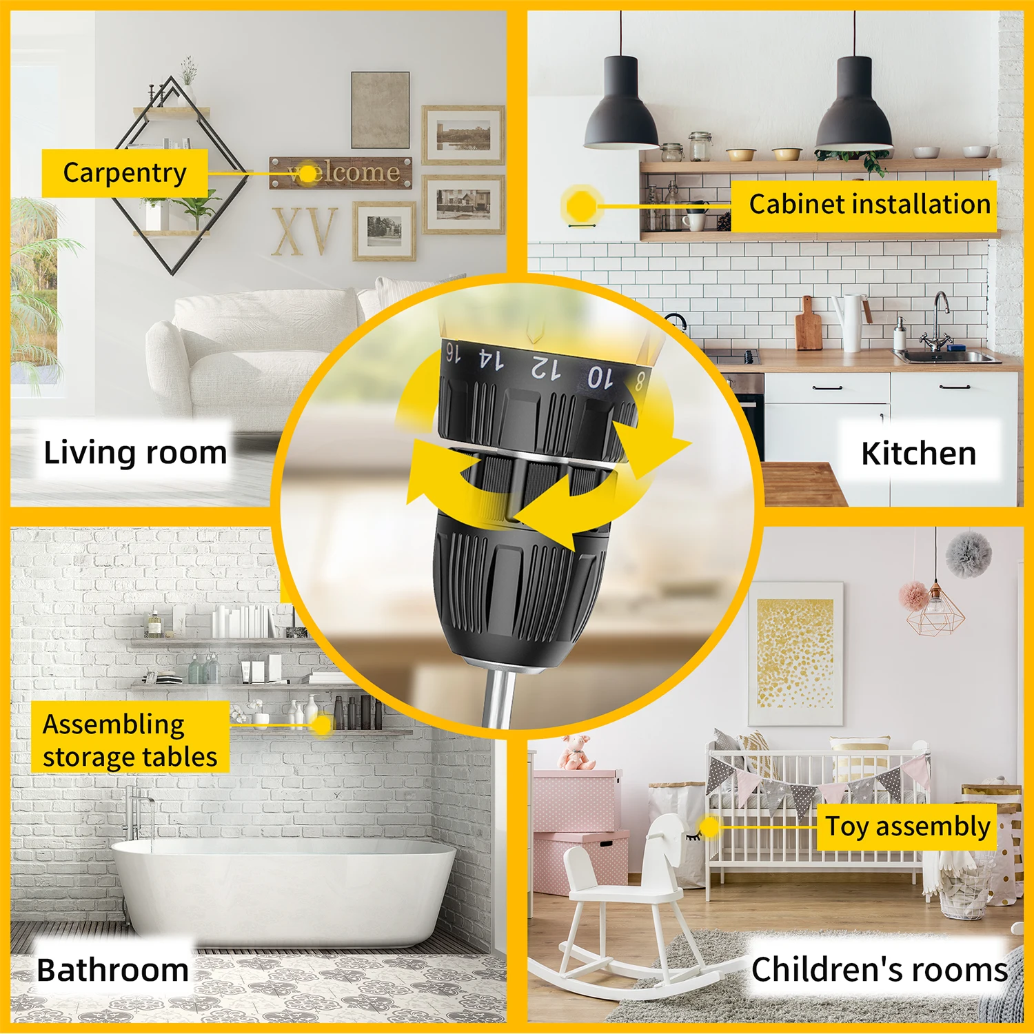 Deli Tools 12V  Lithium Battery Charger Power Cordless Electric Screwdriver Drill