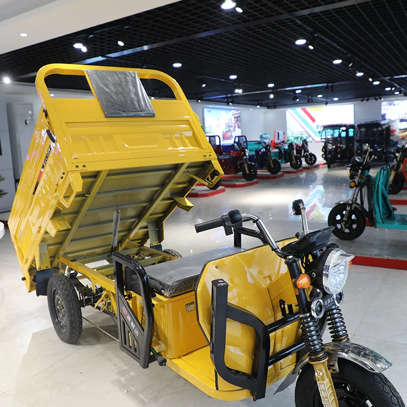 electric chinese tricycle rally heavy cargo Hydraulic elevator tricycle electric cargo enclosed closed cab
