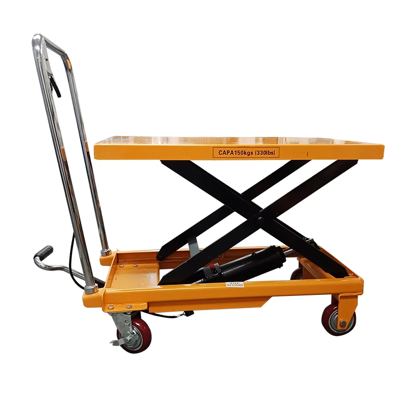 350kg durable hydraulic hand platform easy operate foldable lifting machine small movable work lift tables for sale