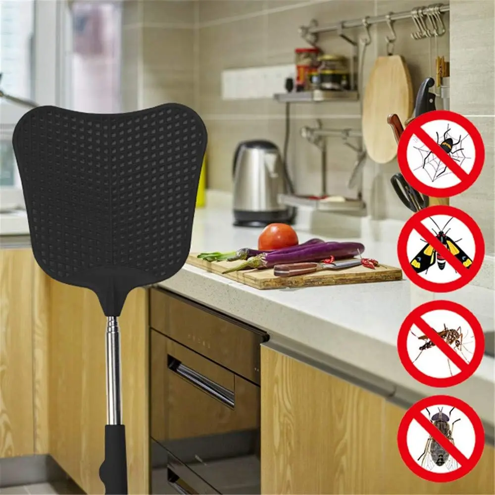Foxany Telescopic Fly Swatters, Durable Plastic Swatter Heavy Duty Set, swatter with Stainless Steel Handle for Indoor\/Outdoor\