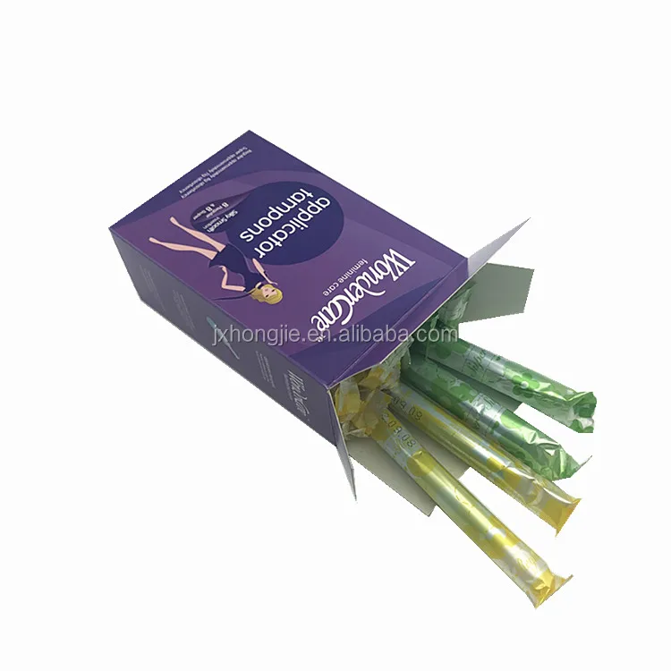 Wondercare disposable organic cotton tampons with plastic applicator