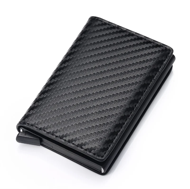 Luxury business christmas gift slim thin minimalist front pocket rfid-blocking pu leather wallets for men women