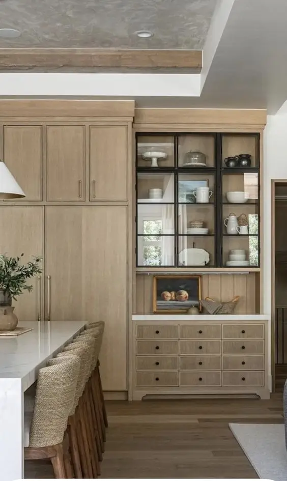 Vermont American Style Kitchen Rift White Oak solid Wood Veneer Clean Design Kitchen Cabinet