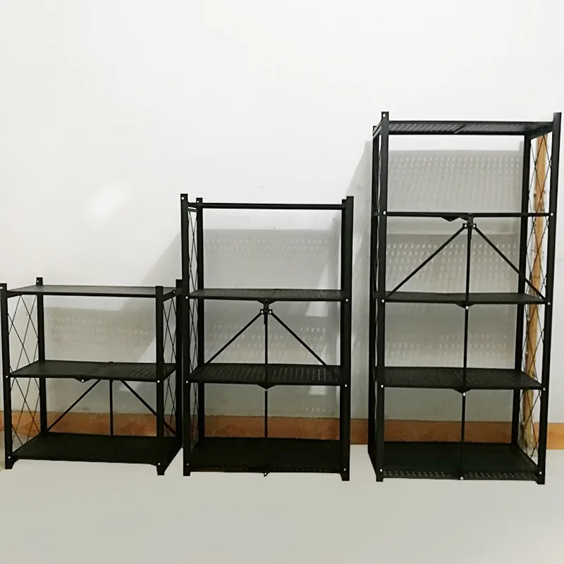 Multifunctional Foldable Vegetable Storage Rack 3/4/5 Layer Kitchen Storage Rack Metal Shelf Storage Holders & Racks