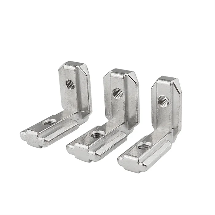 Factory direct sale M4 M5 M6 M8 T Slot L Shape Angle Bracket Aluminum Profile Interior Connector Joint Brackets