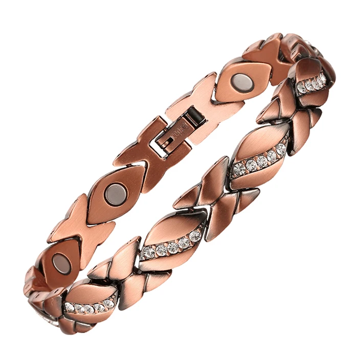 Hot Selling Top Manufacturer Fashion Magnetic Bracelet Women Crystal Magnetic Pure copper bracelets