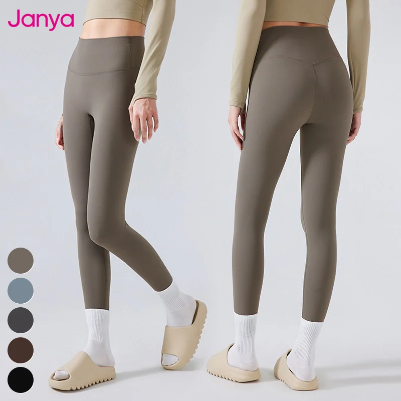 Custom Logo Women Clothing Hidden Pocket No Front Seam Sports Leggings Thin Fleece Gym Fitness Pants High Waist Yoga Leggings