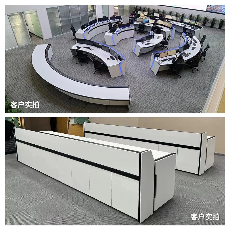 Four workstations DV Style Command Center Consoles Monitoring Table Conference Room Furniture Office Furniture