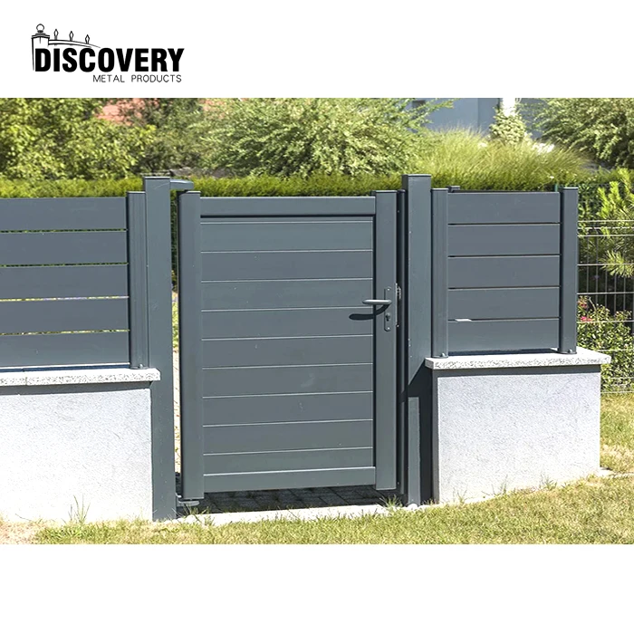 crack-resistant horizontal courtyard garden security swimming pool composite fencing privacy WPC gate for house decoration