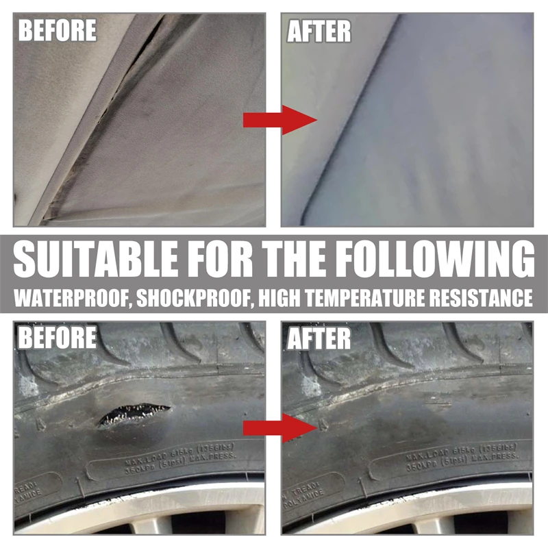 Rayhong 30ml instant adhesive waterproof car tire interior bumper lampshade cracks rubber strips repairing glue for side mirrors
