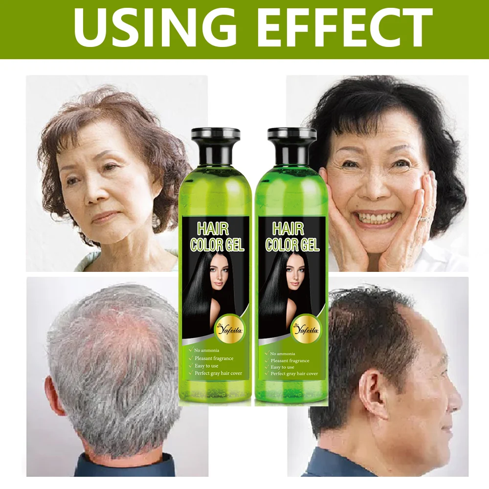 250ml*2 Crystal Black Hair Color Gel Natural Plant Ingredients Ammonia Free Private Label Factory Supplier Dye Hair Gel