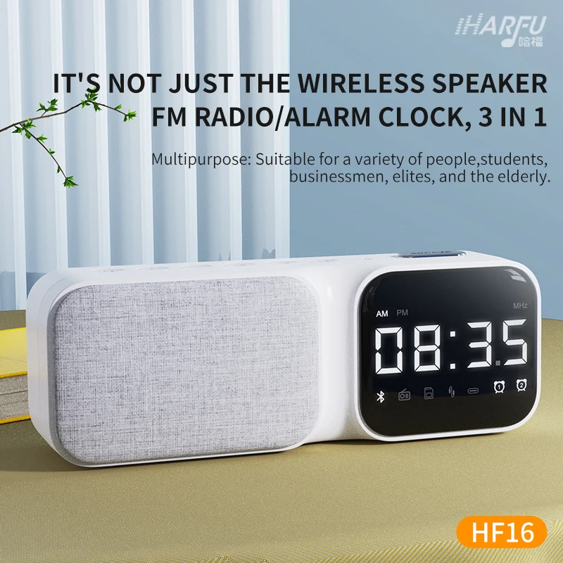 Alarm Clock Speakers 4 in 1 Night Light Wireless Charger Bluetooths Speaker With Lamp