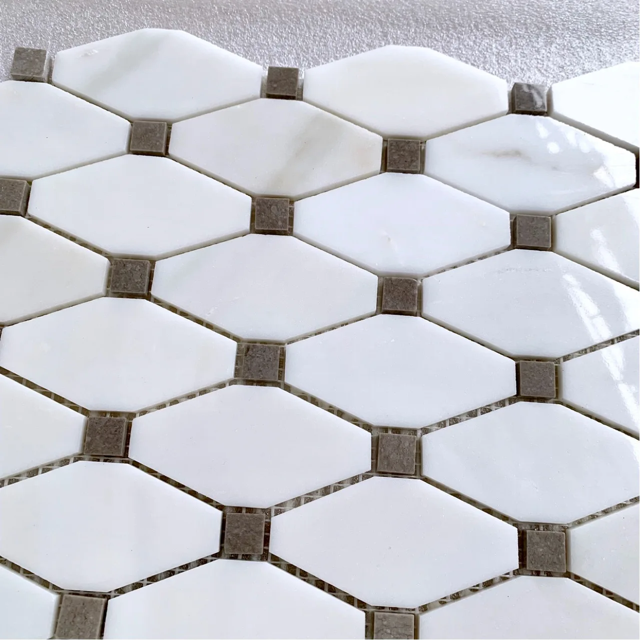 Foshan Black and White Gray Matte Surface Non Slip Octagon Floor Tile And Wall Tile