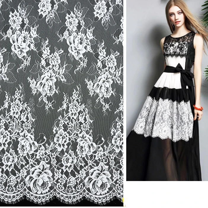 
White bridal chantilly lace fabric china fabric market wholesale lace HYE151 