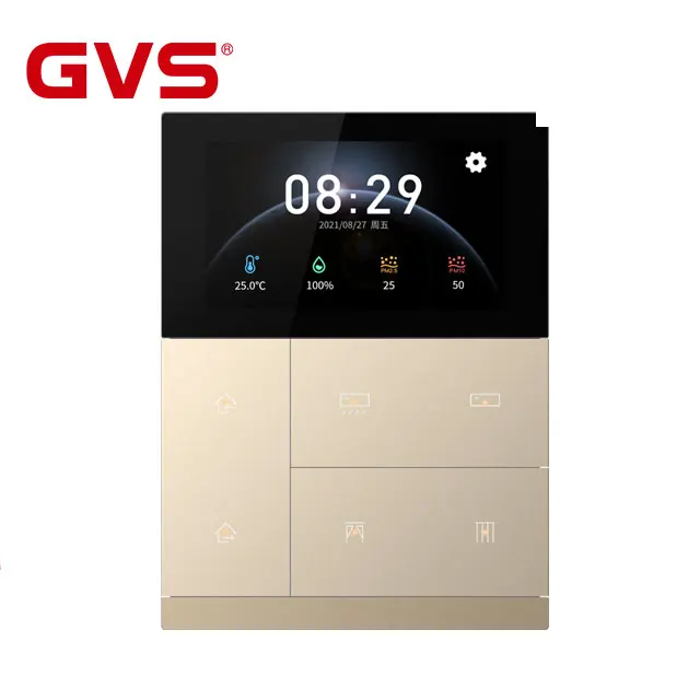 GVS K-Bus KNX Smart Control Home Automation System KNX WALTZ Touch+ Pad Touch Panel Metal Plastic Sliver Smart Home