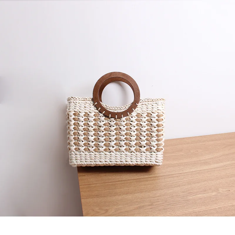 Women Straw Handbag Mini Summer Beach Rattan Tote Bag Crossbody Shoulder Top Handle Handbag