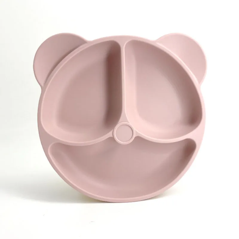High Quality Food Grade Silicone Material Cartoon Separate Kids Children Silicone Plate Tableware