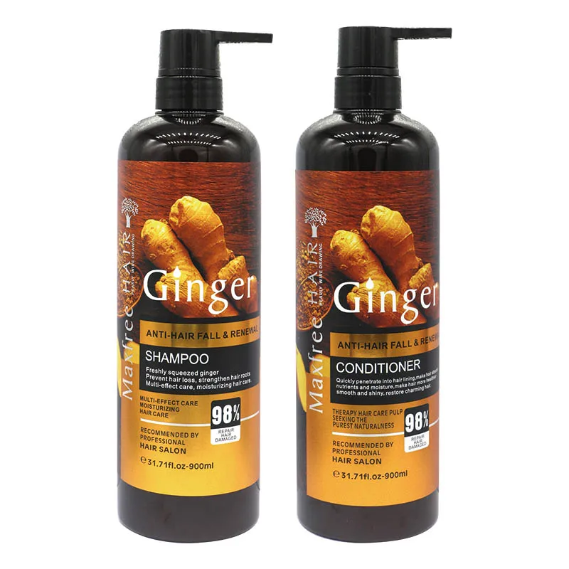 Maxfree OEM Private Label Ethnic Hair Care Products Hot Sale Ginger Series Hair Mask Shampoo And Conditioner