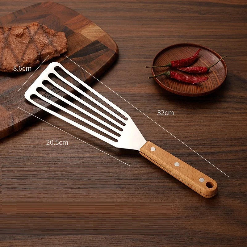 Steak Shovel Stainless Steel Multi - Function Kitchen Baking Confectionery Pancake Cooking Tools With Oil Leakage