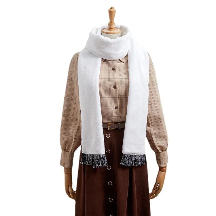Wholesale Custom Logo Printed Fleece Winter Scarves Sublimation Scarf