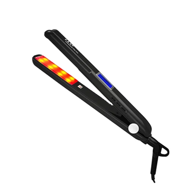 Private Label Far Infrared Ionic Hair Straightener LCD Display Electrical Styling Tool Iron Aluminum Household Hotel Use 1 Year