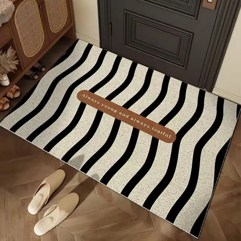 Modern Simple Entry Door Floor Mats Household Anti-slip Flushable Foot Mats Cuttable Silk Circle Floor Mats