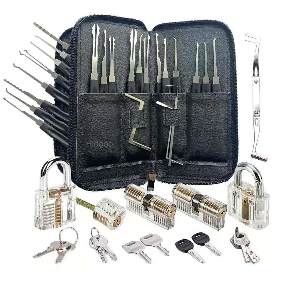 24 PCS Lock Picking Set with black Bag Practice Locksmith Tools Lockpicking Kit for Beginners