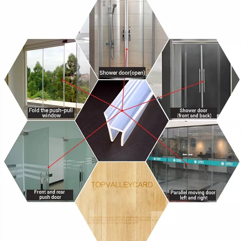 JYD H/F/A glass door bottom weatherstripping transparent water proof silicone shower door seal strip
