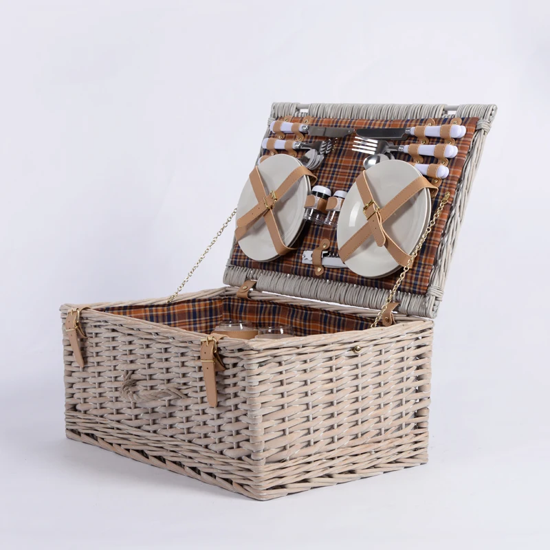 Плетеная Подарочная коробка из ротанга хранилище плетеная дешевая Корзина для пикника кемпинга на