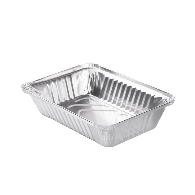 1100ml Fast Food Disposable Food Packaging Aluminum Tray Rectangular Takeaway Aluminum Foil Container