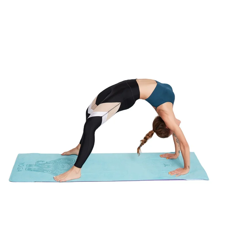 Custom Logo Print Absorbent Fabric Fitness Gym Microfiber Yoga Towels Sports Printed Non slip Yoga Blanket Towel