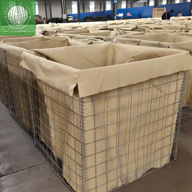 Mil 8 Easy Installation Lined With Non - Woven Geotextile  Defensive  Barrier Flood Wall,HESCO barrier, Mesh Hole Defensive Barr