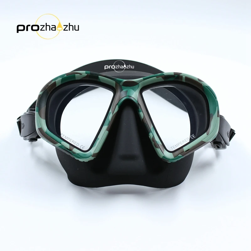 High Quality Camouflage Tempered Low Volume Diving Mask for Freediving Spearfishing