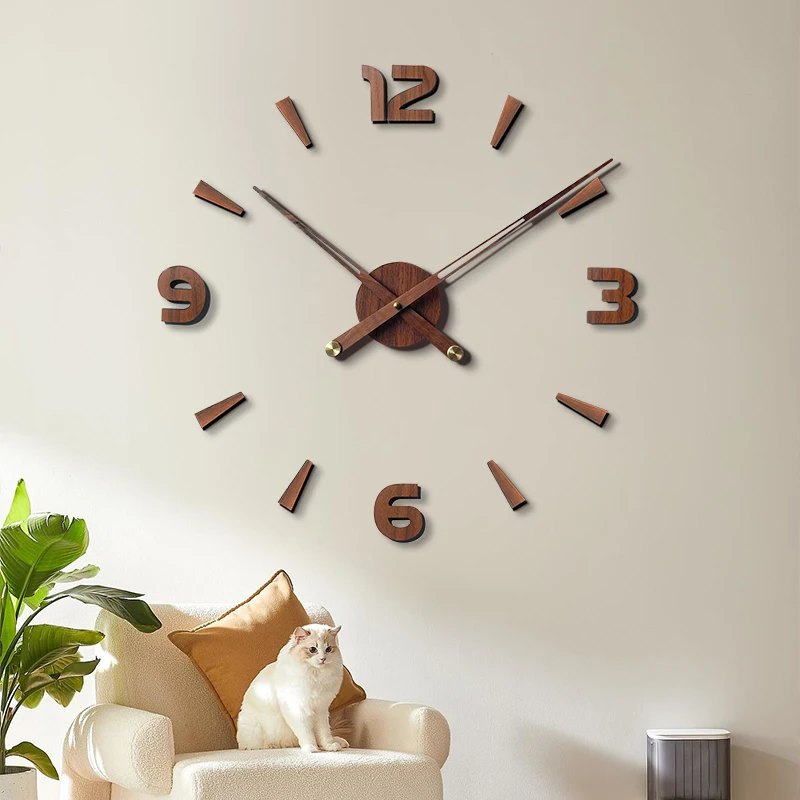 Extra Large 3D DIY Wall Clock Modern Frameless Design with Customizable Quartz Movement for Home Decoration Minimalist Style
