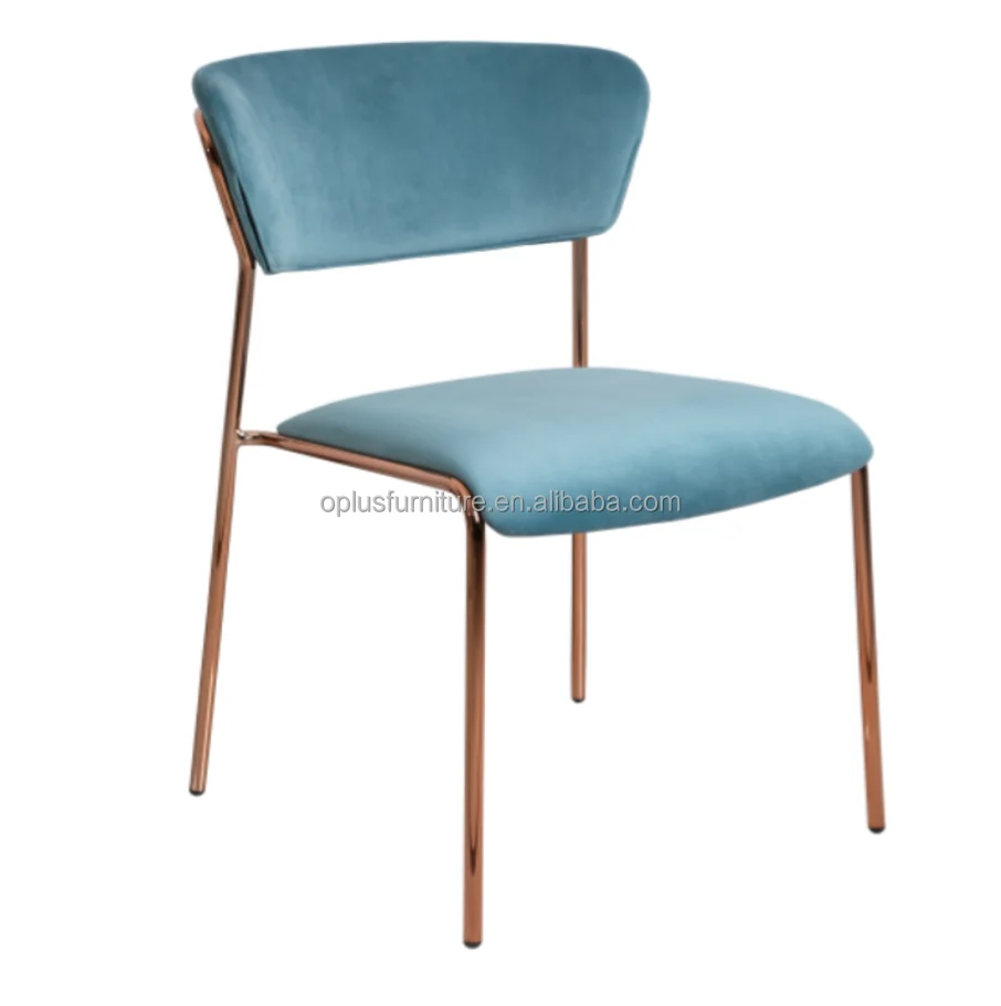 Оптовая продажа, современный роскошный скандинавский Новый интерьер, гостиничный проект, золотые, розовые металлические ножки, Тедди, белый обеденный стул