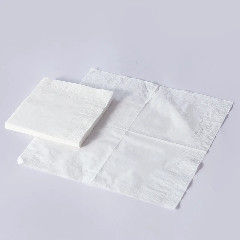 1/4 fold OEM logo printing fast food table  tissue Unbleached color napkin paper with initial