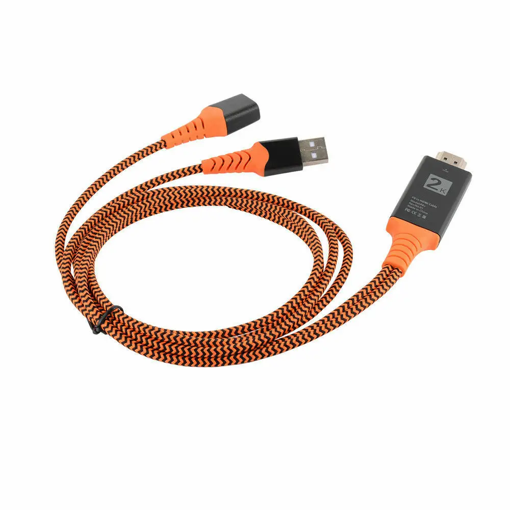 
USB Female To HDMI Male HDTV Adapter Cable For IPhone X 8 Plus Android AC1581 