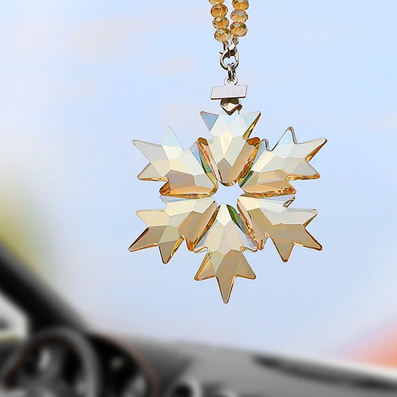 Honor Of Crystal Stars Snow Tree Ornament Car Decoration Car Hanging Crystal Glass Pendant
