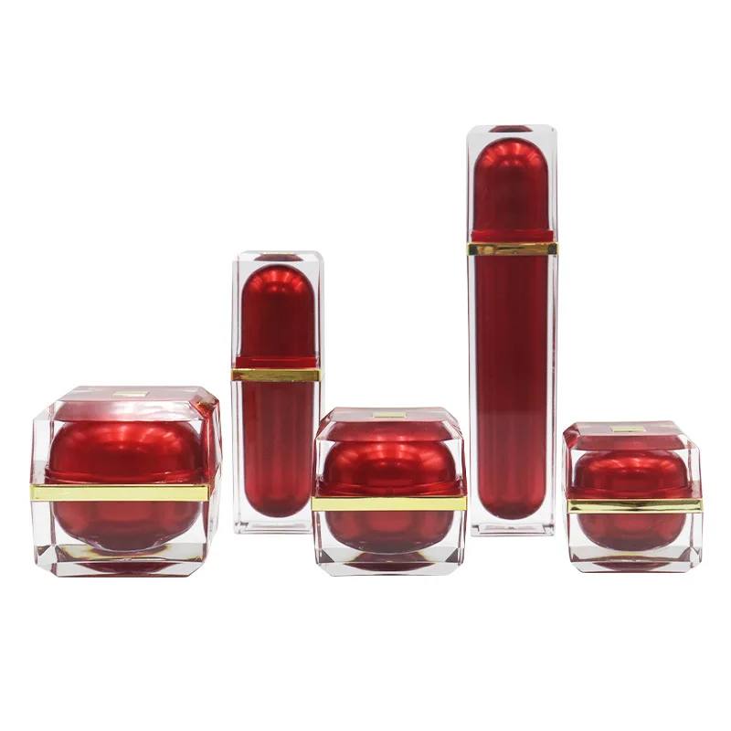 15/30/60/120ml Lotion Pump Bottle, 15/30/50g Cosmetic Containers, Acrylic Bottle Set for Cosmetic Packaging