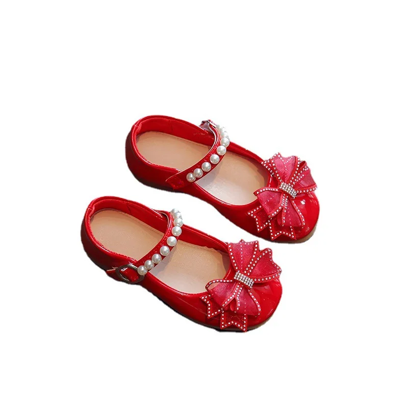 Wholesale Kids Girls Shoes Chic PU Leather Dress Shoes with Non-Slip Soles for Stylish Secure Comfortable Children Shoes