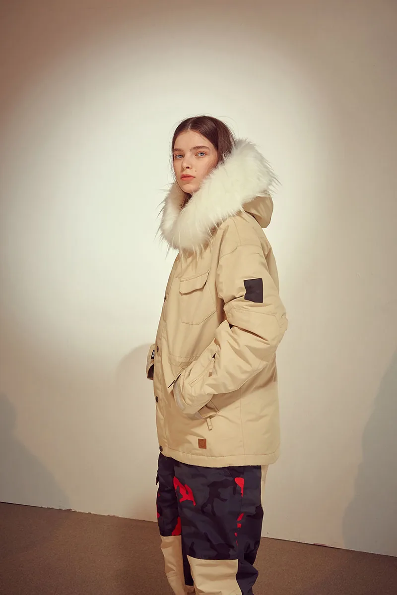 Теплая Съемная шапка с логотипом под заказ, меховая пуховая Лыжная парка, куртка с мехом