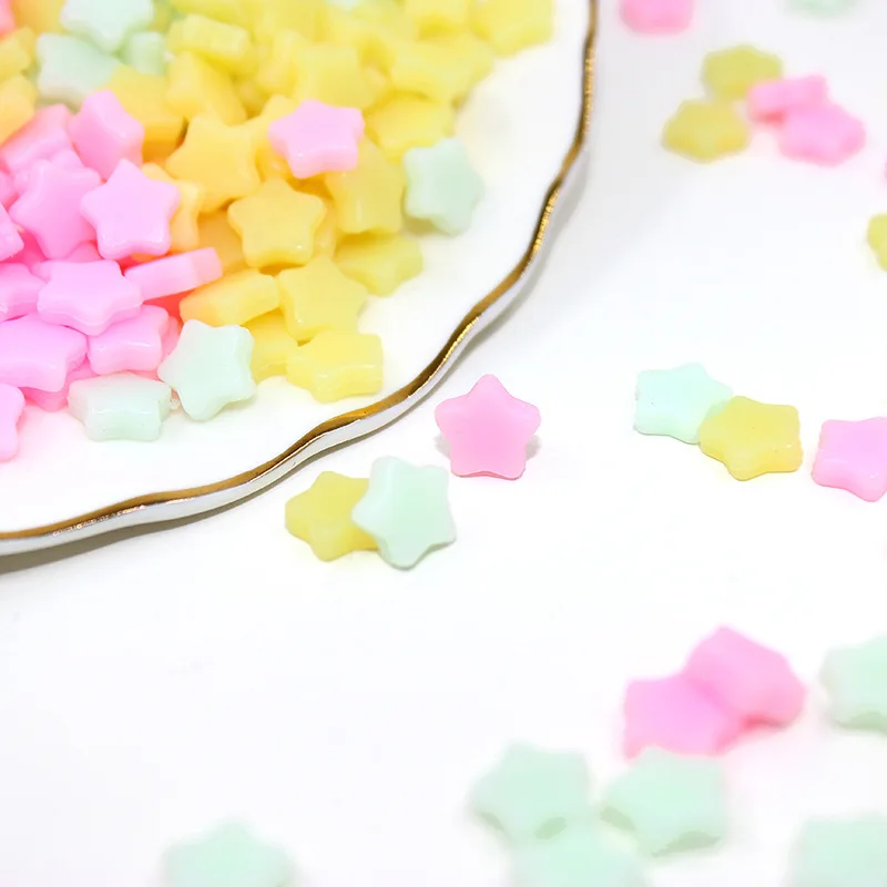 Mini Star Shape Candy Resin Cabochon Food Charms For DIY Slime Filler Cream Glue Handmade Decoration Material
