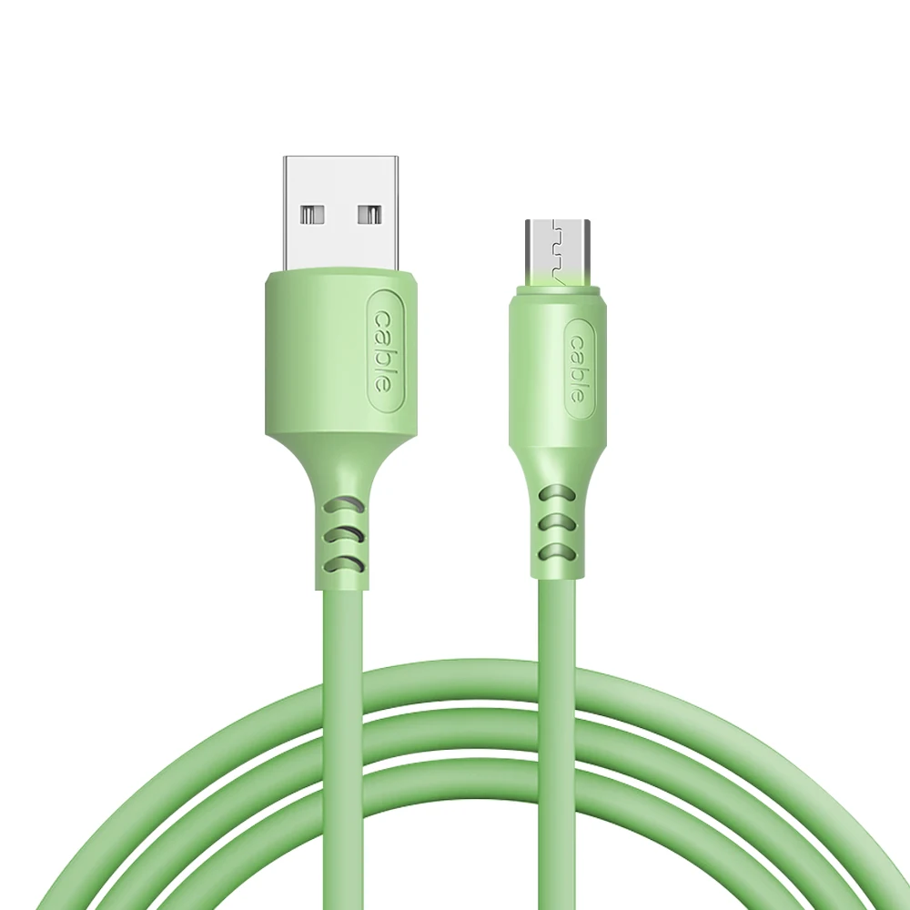 
ICE-BINGO wholesale Liquid silicone USB micro cable Macron color charging and data transferring 