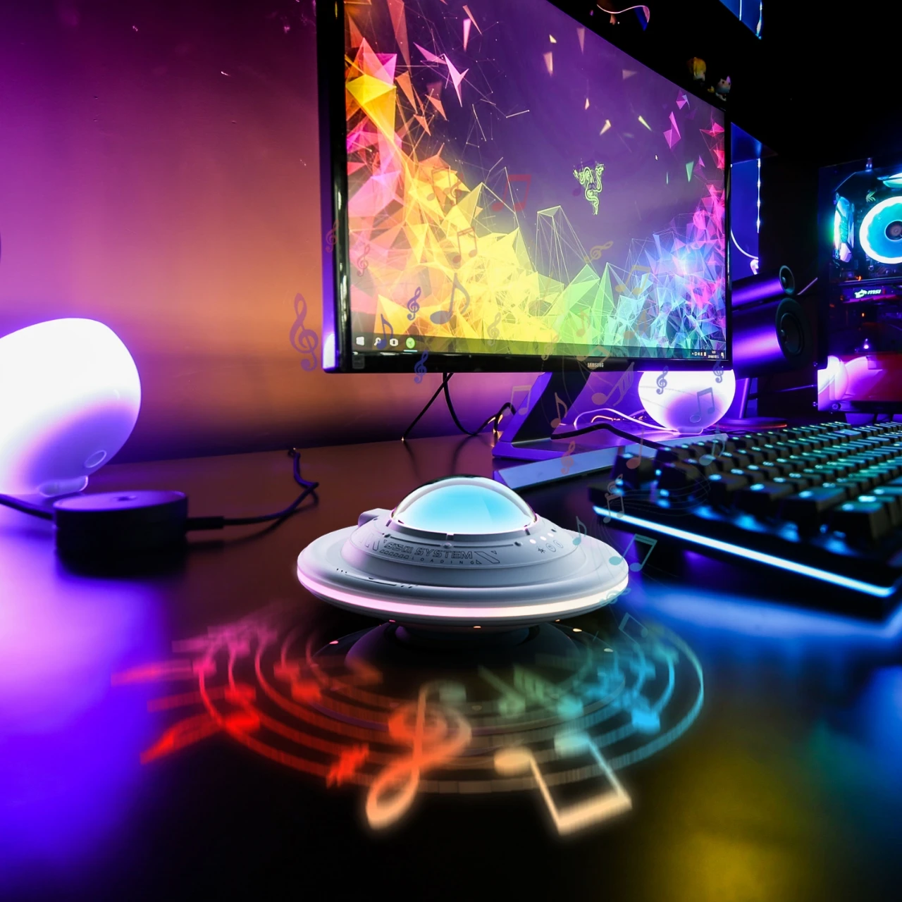 Sound Control Pickup Rhythm Rgb Atmosphere Music Light  Rechargeable Colorful Dynamic Music Night Lamp For Home Rgb Game Light