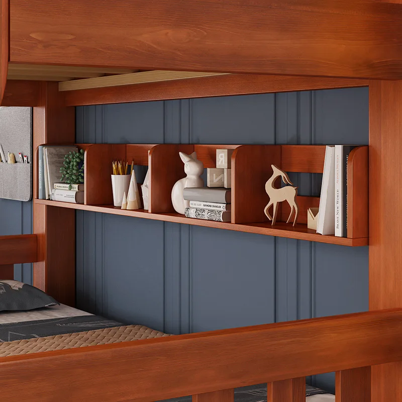 Cheap Girls Adults Solid Wood Frame Double Children Bed King Size Modern Bedroom Furniture Kids Bunk Bed With Slide And Stairs