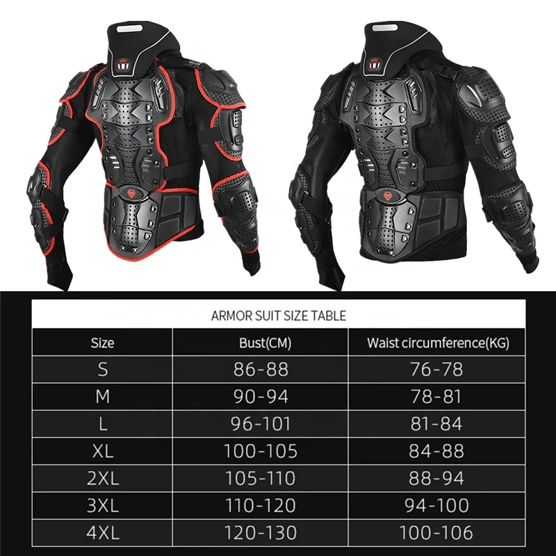 Top Quality Adult Motorcycle Armor Pants Full Body Armor Jacket with Shock-absorbing Sponge Neck Brace Set