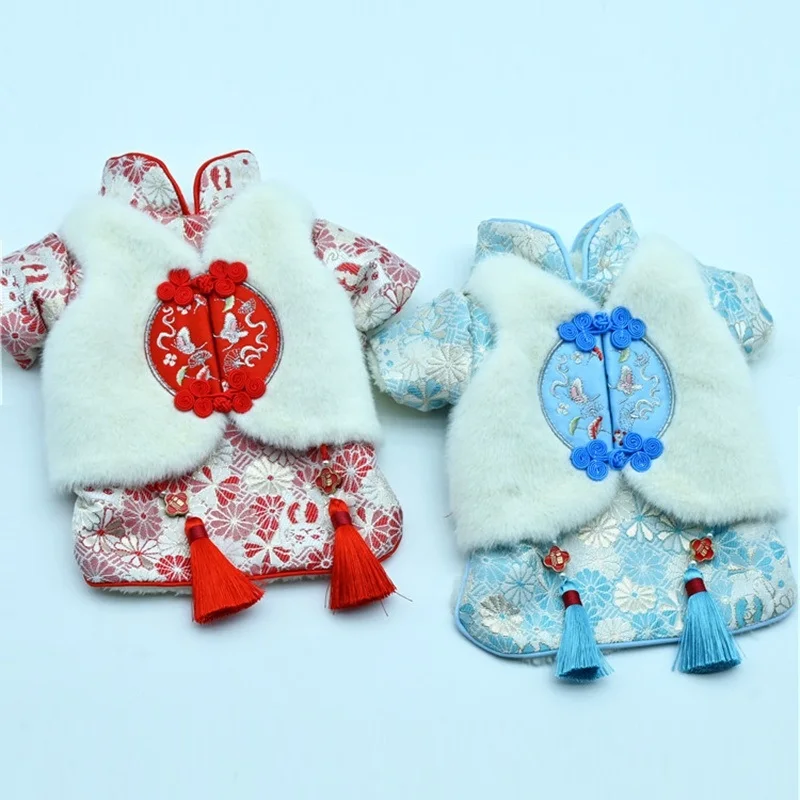 Hot Sale New Year Dog Clothes Chinese New Year Dog Clothes Fleece Lining Chinese Traditional New Year Clothes For Dogs