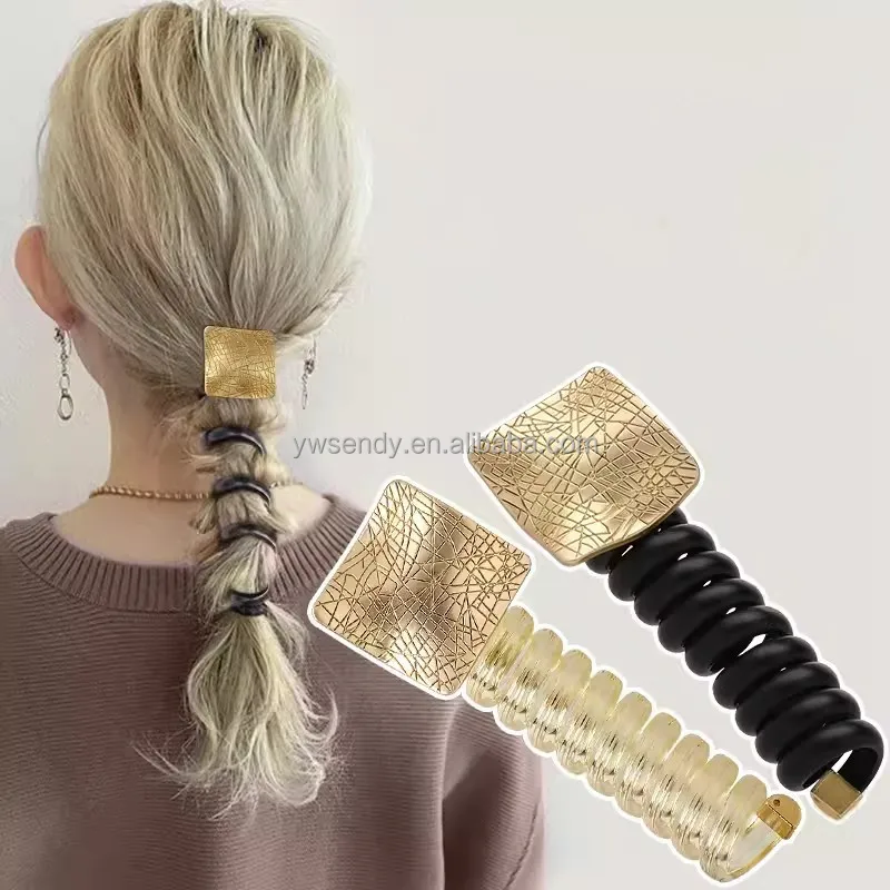 Wholesale Fashion high ponytail telephone line Hair rope Women Heart type Solid color High Elasticity Hair Ties
