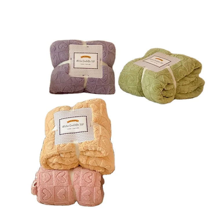 Double layerJacquard sherpa fleece soft blanket custom coral fleece warm blankets in bulk for winter