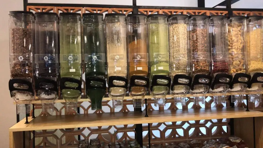 
Ecobox Hot Selling Bulk Food Dry Food Dry Fruit Dispenser Bin Cereal Nut Candy Coffee Bean Rice Dispenser 